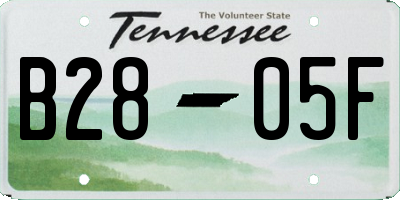 TN license plate B2805F