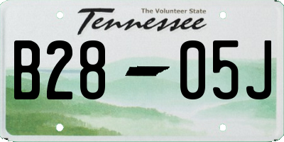 TN license plate B2805J