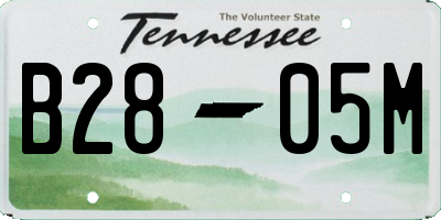 TN license plate B2805M