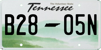 TN license plate B2805N