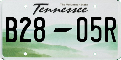 TN license plate B2805R