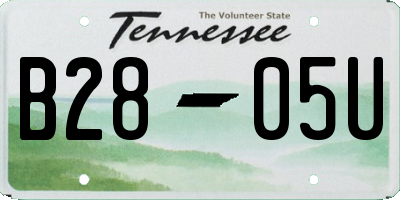 TN license plate B2805U