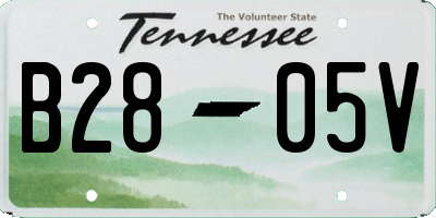TN license plate B2805V