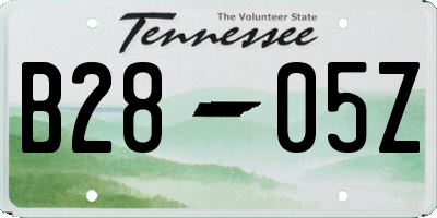 TN license plate B2805Z