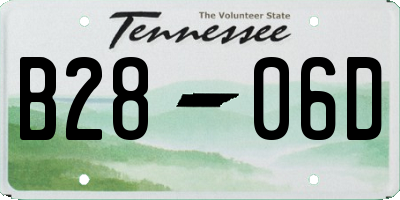 TN license plate B2806D