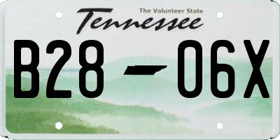 TN license plate B2806X