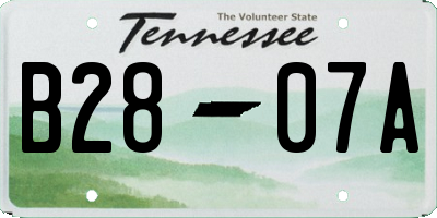 TN license plate B2807A