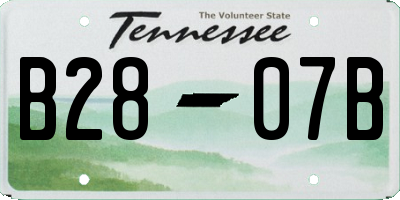 TN license plate B2807B