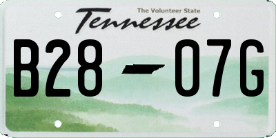 TN license plate B2807G