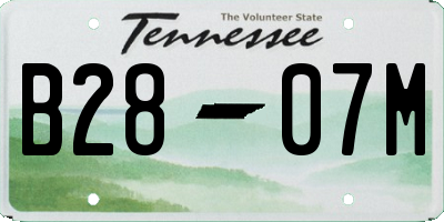 TN license plate B2807M