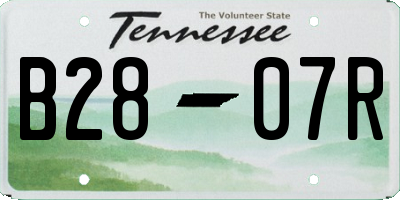 TN license plate B2807R