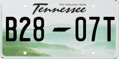 TN license plate B2807T