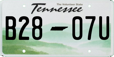 TN license plate B2807U