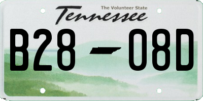 TN license plate B2808D