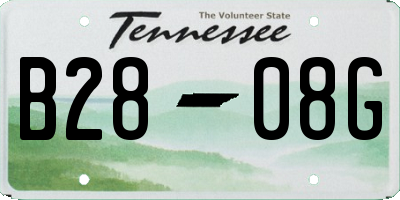 TN license plate B2808G