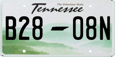 TN license plate B2808N