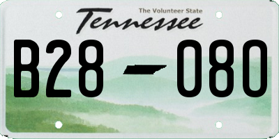 TN license plate B2808O