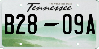 TN license plate B2809A