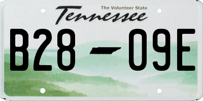 TN license plate B2809E