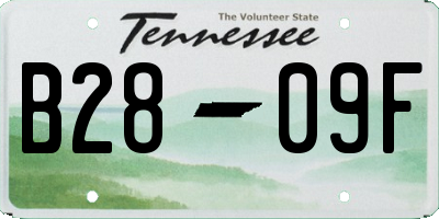 TN license plate B2809F