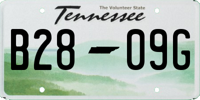 TN license plate B2809G