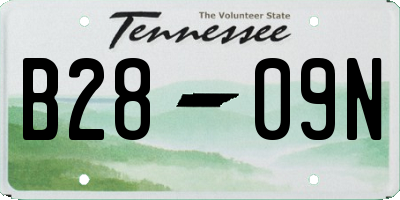 TN license plate B2809N