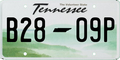 TN license plate B2809P