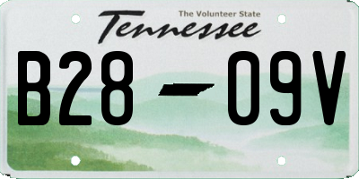 TN license plate B2809V