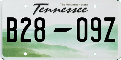 TN license plate B2809Z
