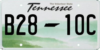 TN license plate B2810C