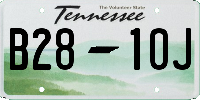 TN license plate B2810J