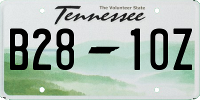 TN license plate B2810Z
