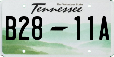 TN license plate B2811A