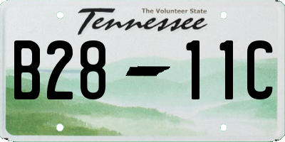 TN license plate B2811C