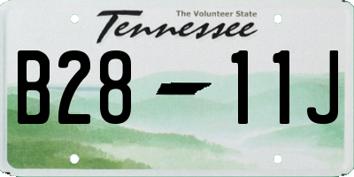 TN license plate B2811J