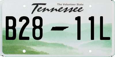 TN license plate B2811L