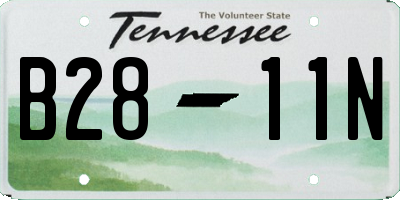 TN license plate B2811N