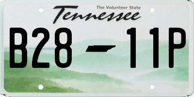 TN license plate B2811P