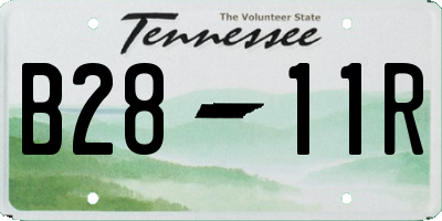 TN license plate B2811R