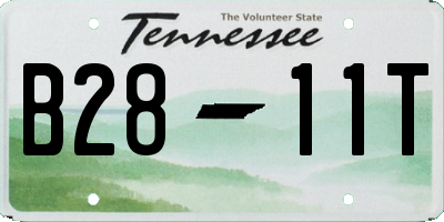 TN license plate B2811T