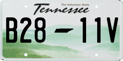 TN license plate B2811V