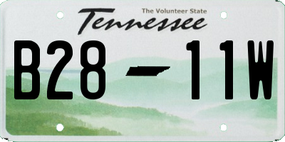 TN license plate B2811W