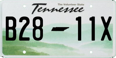 TN license plate B2811X