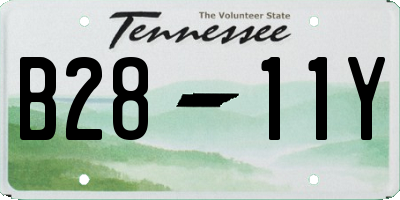 TN license plate B2811Y