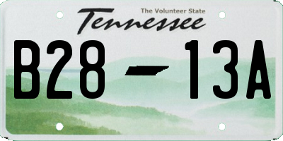TN license plate B2813A