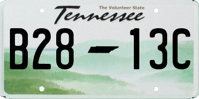 TN license plate B2813C