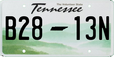 TN license plate B2813N