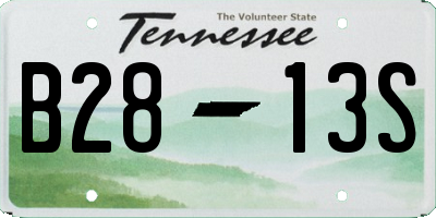 TN license plate B2813S