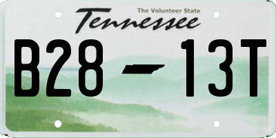 TN license plate B2813T