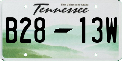 TN license plate B2813W